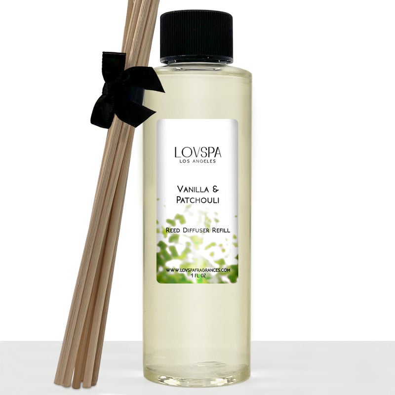 LOVSPA Vanilla & Patchouli Diffuser Oil - Luxury Essential Oils for Diffuser Refill & Air Freshener Room Spray - Long-Lasting & Natural Home Fragrance, Scented Oil for Diffusers, USA Made, 4oz - Image 1